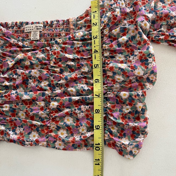 Salty Blonde x Billabong Free Love Floral Feminine Crop Top Medium - Picture 8 of 11